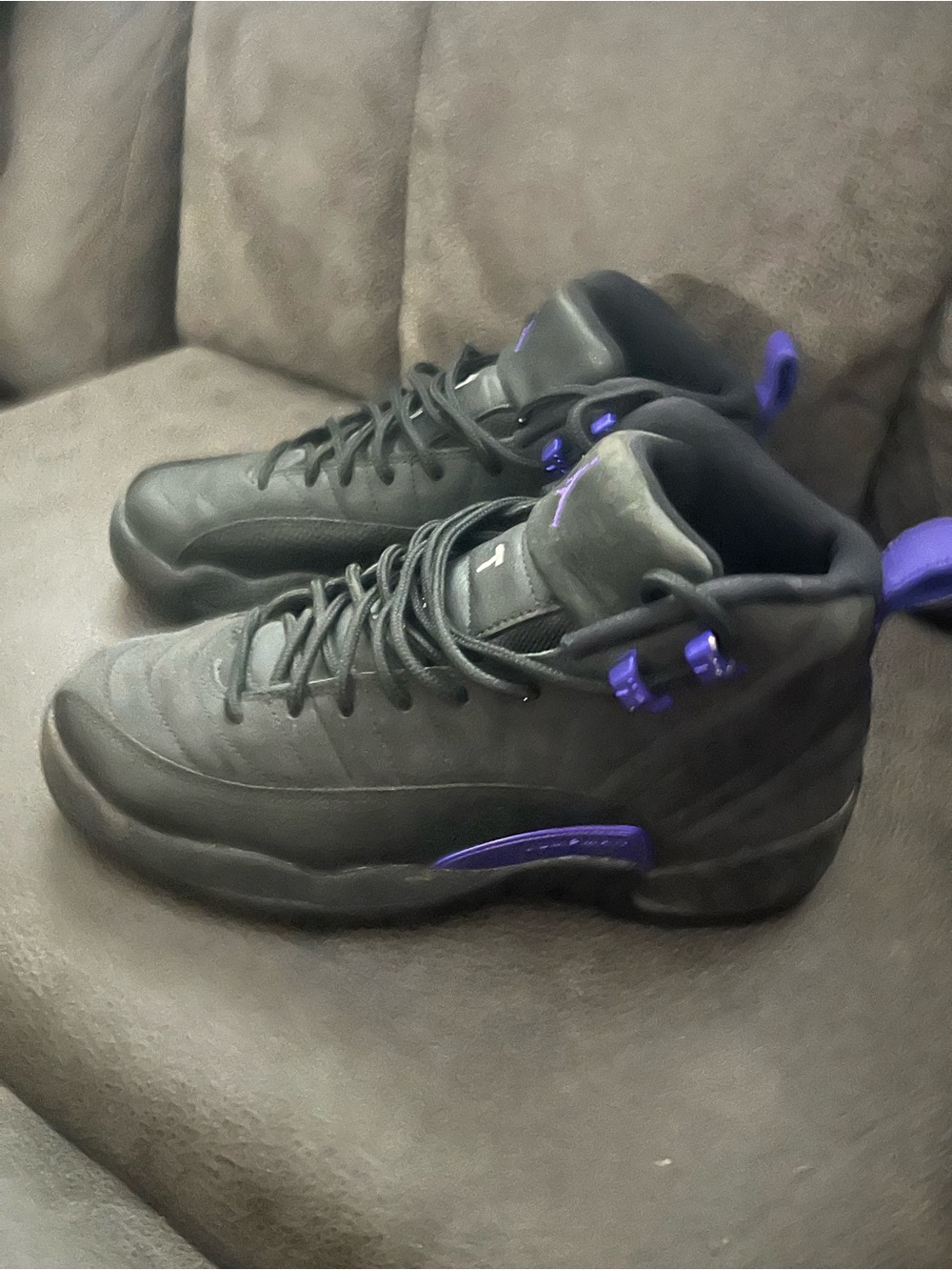 Nike Kids Black and Purple High-Top Sneakers
